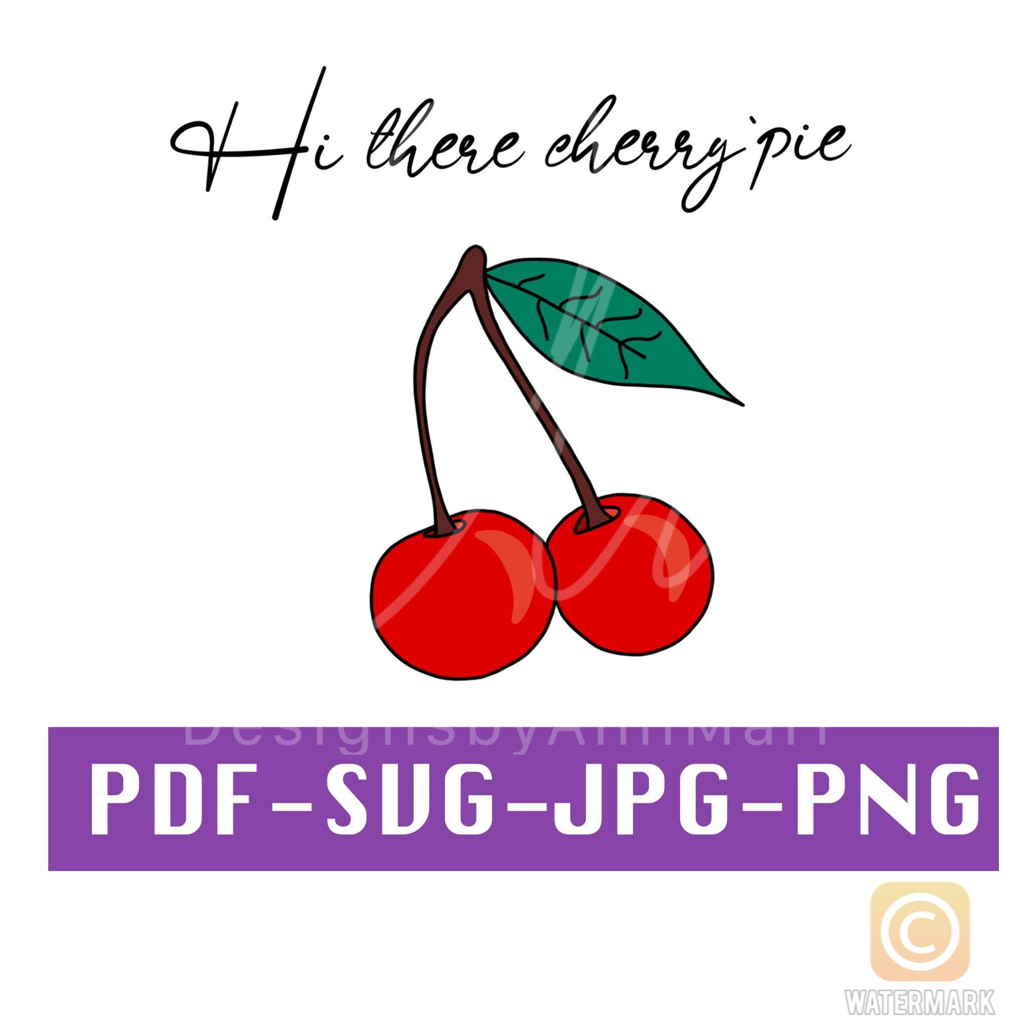 Cherry svg silhouette cut file clip art Svg for shirts Svg | Etsy