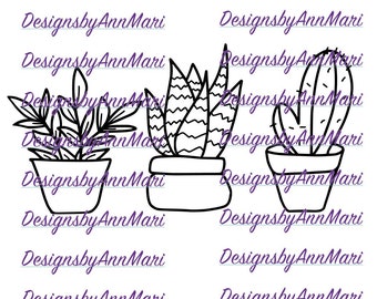 succulents svg, plant clip art cut file, succulent bundle svg, cactus plant cut file for silhouette and cricut, instant digital download svg