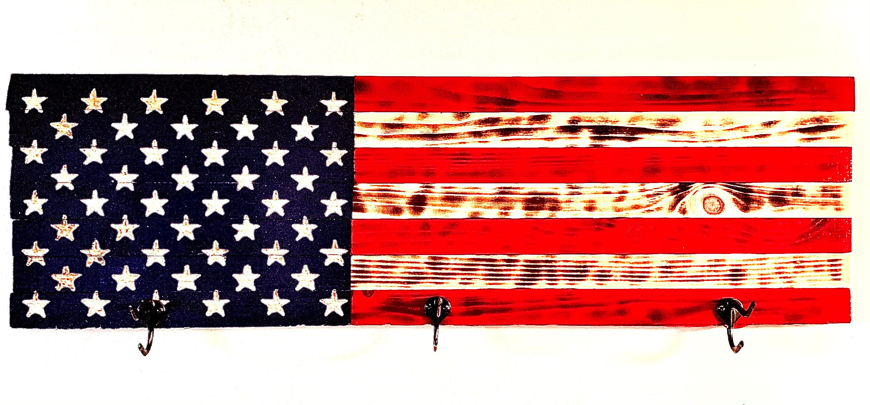 Amerikanische Flagge rustikale Mantel Rack | Etsy