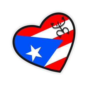 Puerto Rican Flag Taino Coqui Sticker