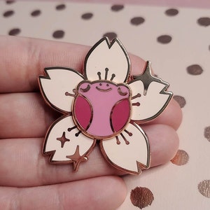 Cherry Blossom Froggy Spinning hard enamel pin