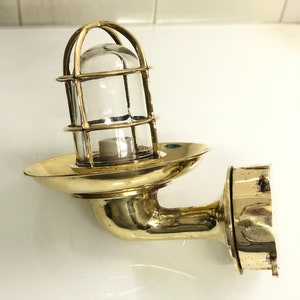 Large Nautical Swan Neck 90 Degree Passage Wall Light Extra Shade Junction Box