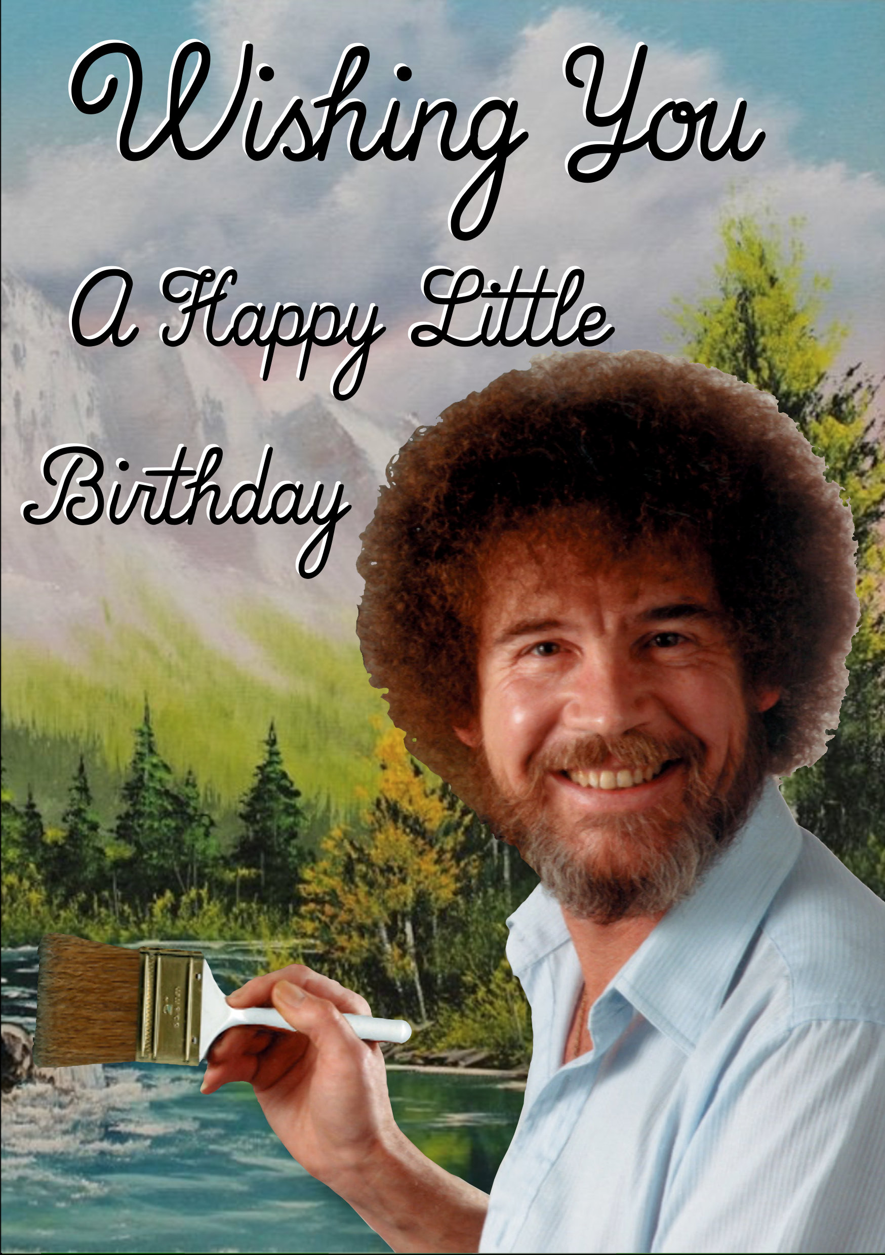 Bob Ross Birthday Card | Etsy