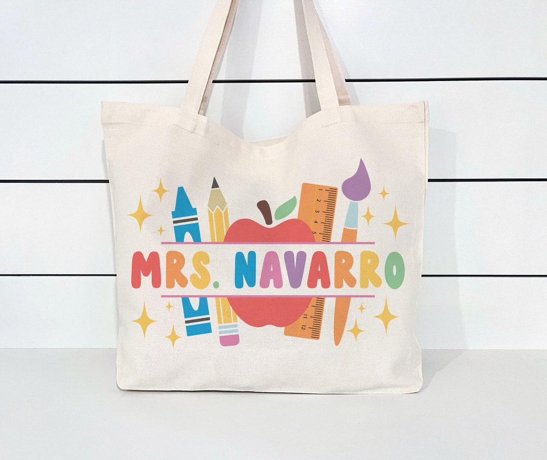 Retro Teacher Tote Bag Rainbow Tote Gift for Teacher - Etsy