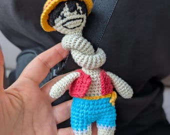 Anime Pirate Boy Manga Inspired Amigurumi Handmade Bag Charm Crochet Keychain Ita Bag Accessories Gift