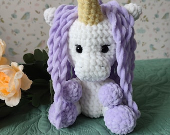 Crochet Unicorn Amigurumi Plush – Handmade Stuffed Animal, Personalized Soft Magical Toy