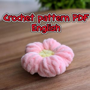 Crochet Pattern Flower PDF No Sew ( English ) - Easy DIY Plushie Decor 3D Amigurumi Chunky Yarn Tutorial