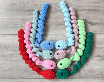 Crochet Fidget Snake: Plush Worry Pet, Sensory Toy