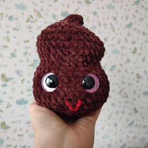 Crochet poop emoji stuffed amigurumi plushies cute handmade gift for best friend positive poop fidget toy happy custom plush kawaii kids toy