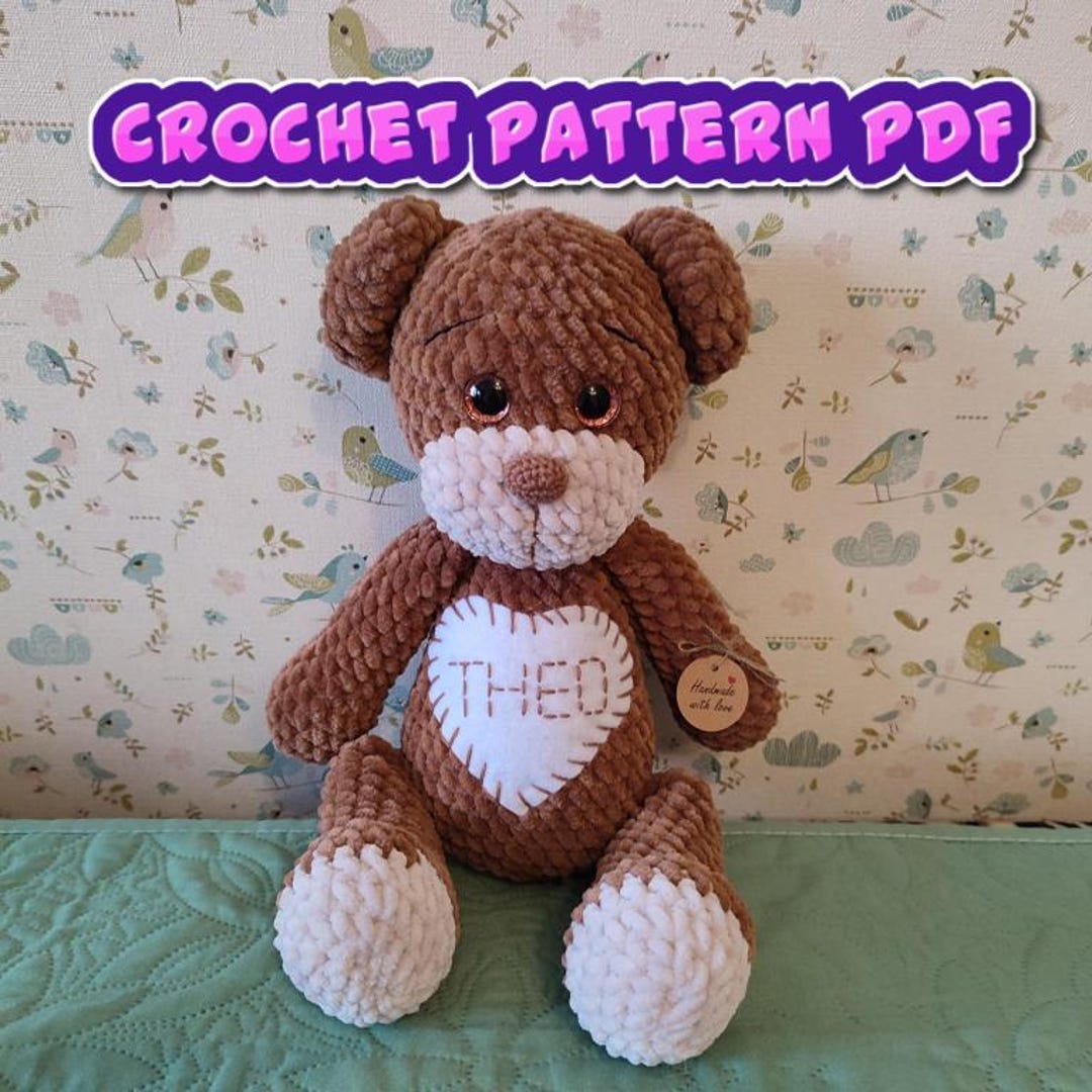 Teddy Bear Crochet Pattern Amigurumi Plush Toy (PDF Digital Download ...