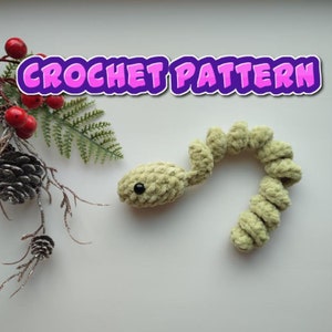 Snake crochet pattern easy tutorial pdf download amigurumi pattern plush stuffed animal digital Christmas toy cute symbol of 2025 no sewing