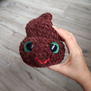 Crochet poop emoji funny amigurumi plushies cute handmade gift for best friend positive poop fidget toy happy custom plush kawaii