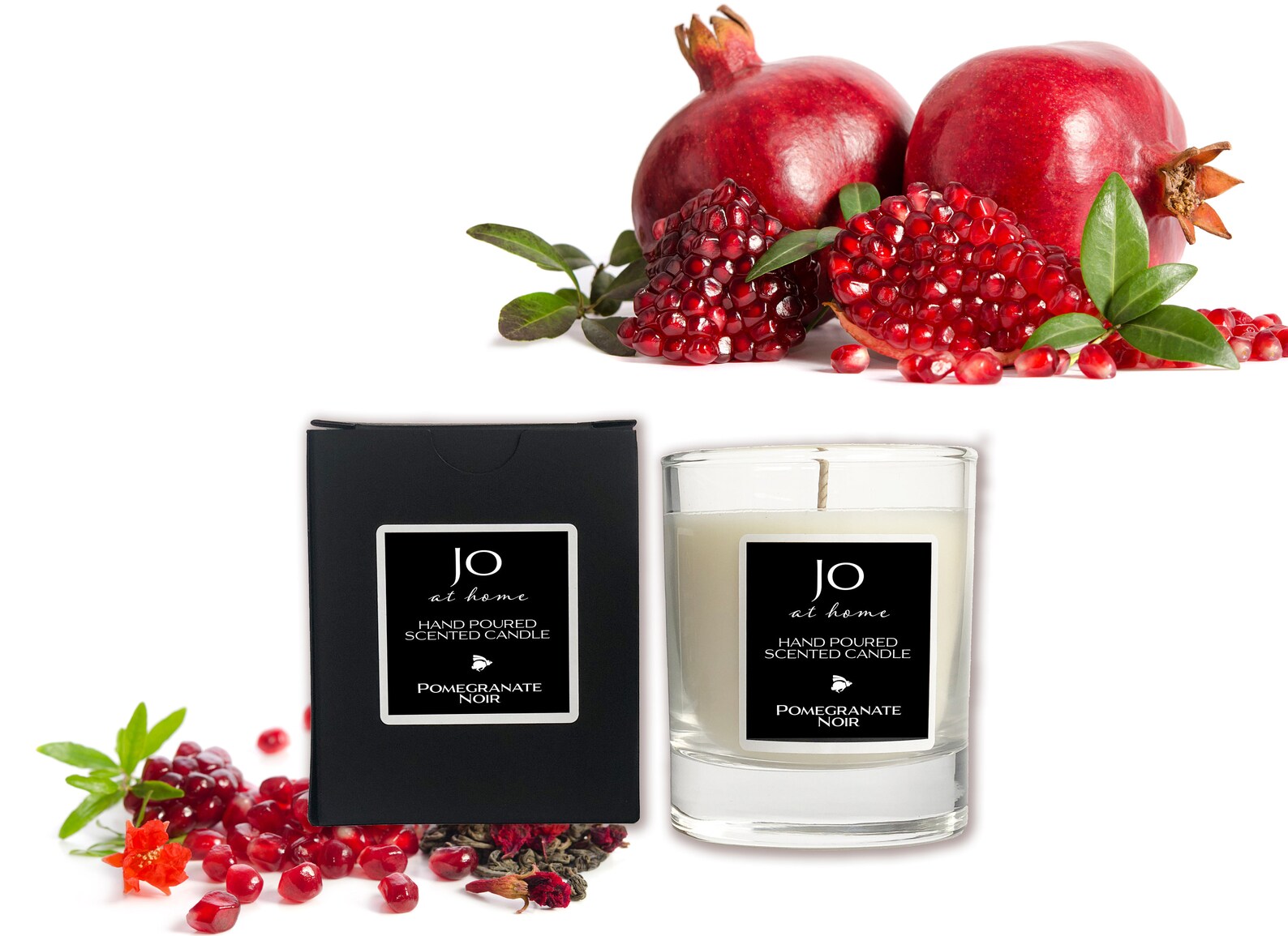 Black Pomegranate Scented Candle by Jo at Home Etsy