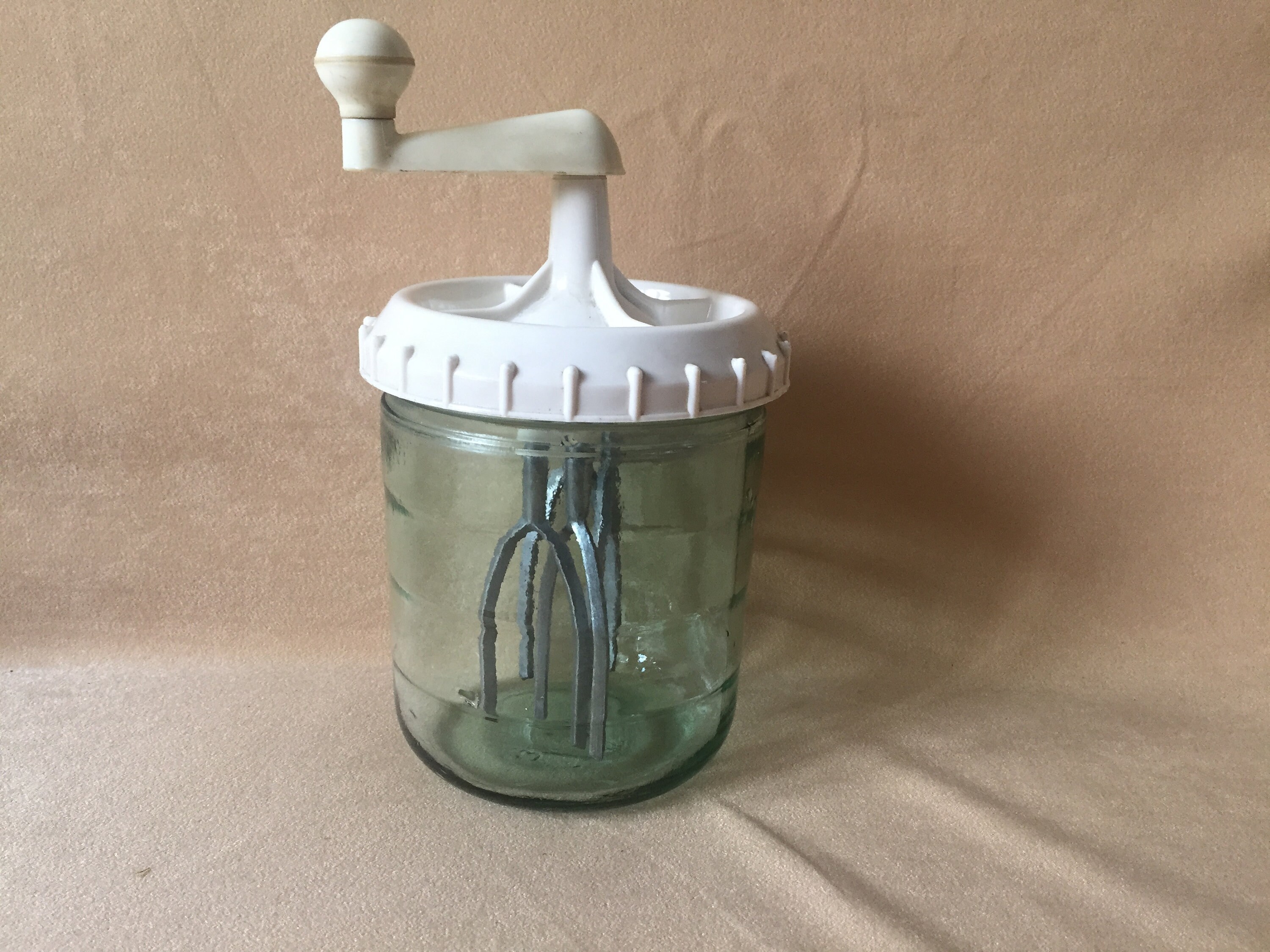 Vintage glass mechanical mixer. Soviet hand mixer. Etsy