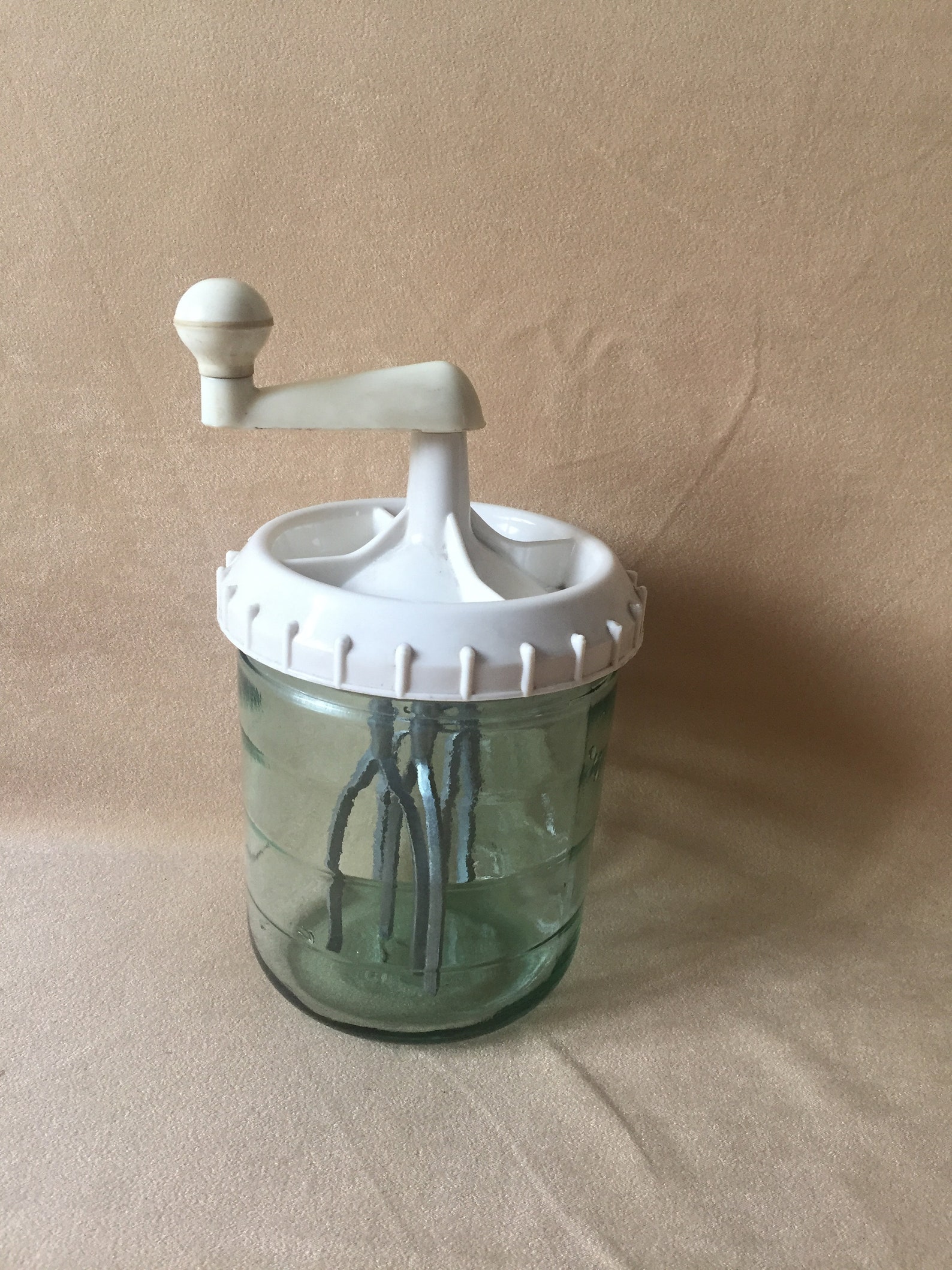 Vintage glass mechanical mixer. Soviet hand mixer. Etsy