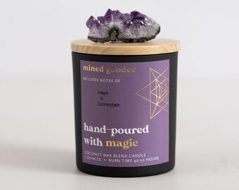 Meditation Candle - Chakra Candles for Spiritual Decor & Relaxation Gift | Boho Crystals, Meditation Altar Accent