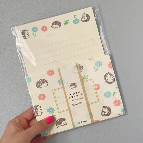 Japanese Hedgehog Letter Set Cute Washi Stationery Washi Etsy UK