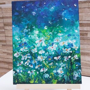 Flowers painting oil on canvas.Daisy Painting Small Art Original painting Daisy Mini Artwork Flowers Art Floral Original Art