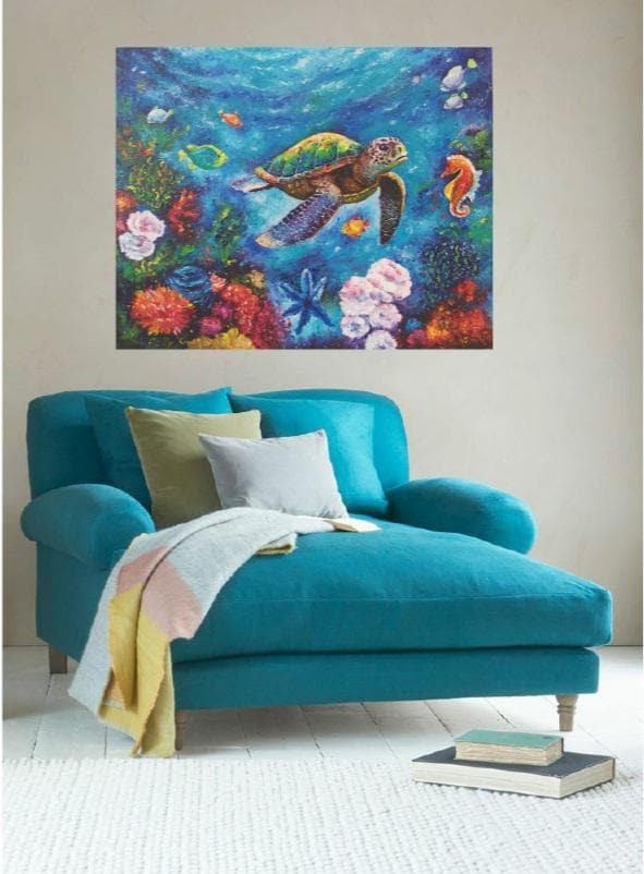 ABEUTY Malen Nach Zahlen – Meeresschildkröte Unterwasserwelt, 40x50 Cm Leinwand Mit Rahmen