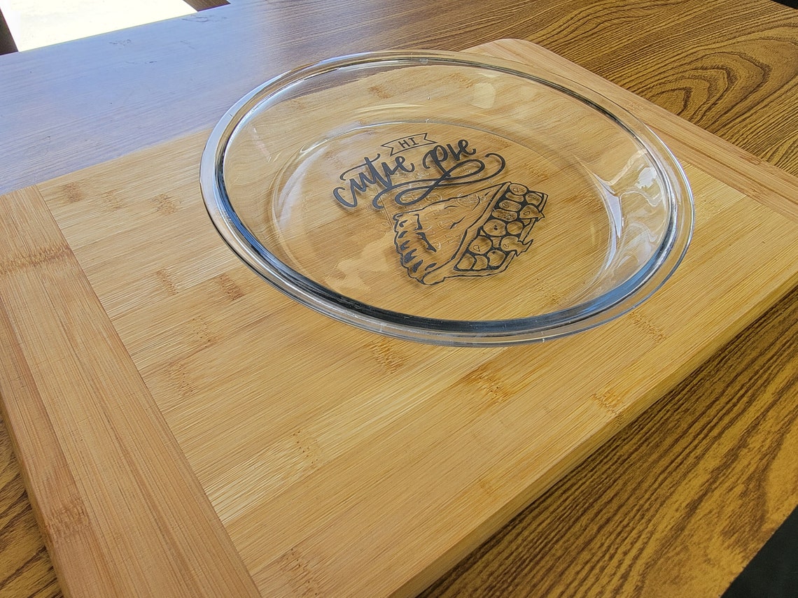 Custom engraved glass pie dish Etsy