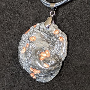 Blue oyster shell necklace, blue oyster necklace, oyster shell necklace, unique pendant, reversible necklace, oyster shell pendant