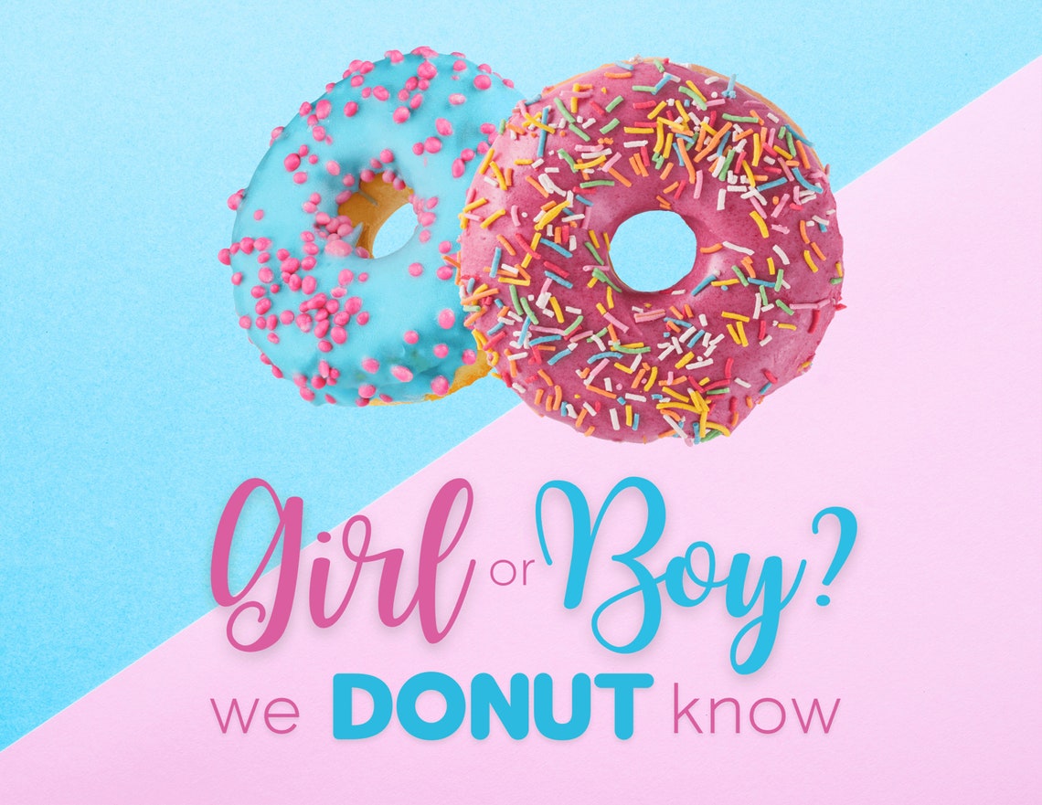 INSTANT DOWNLOAD Donut Themed Gender Reveal Etsy