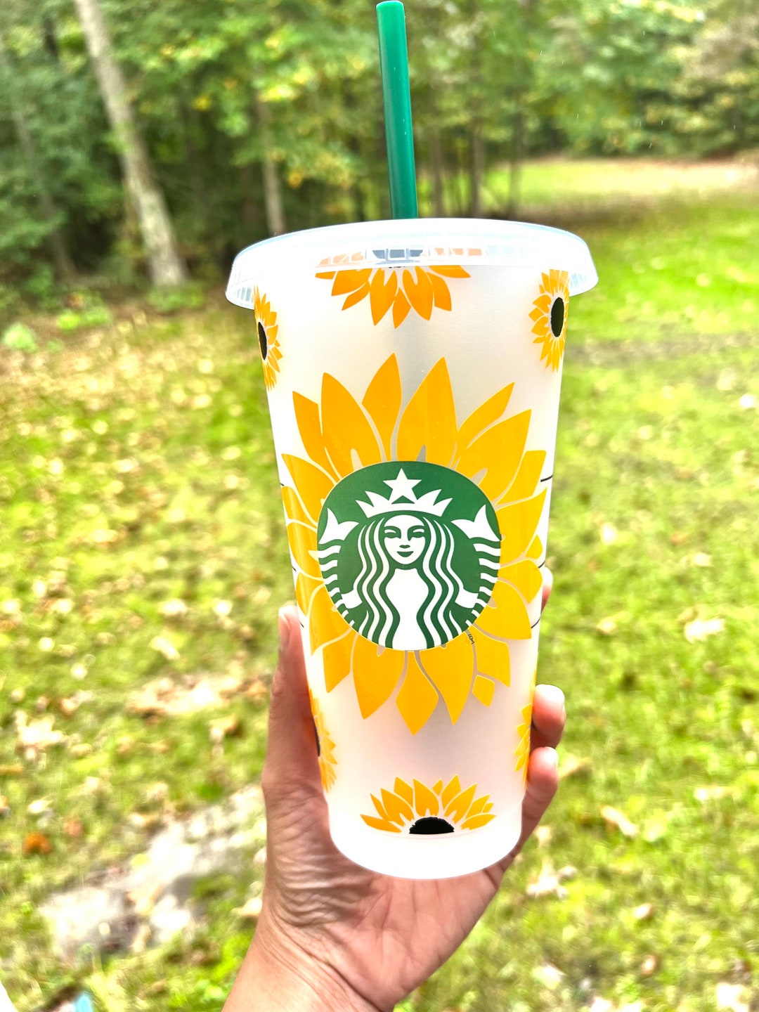 Sunflower Starbucks Reusable Cold Cup, Sunflower Cup, Personalized