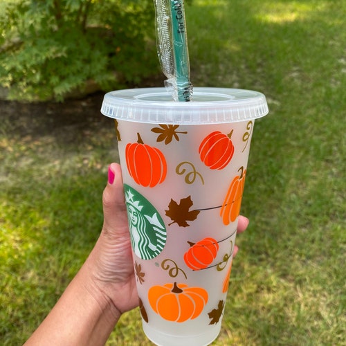 Personalized Fall Starbucks Reusable Cup Fall Starbucks Cold Etsy