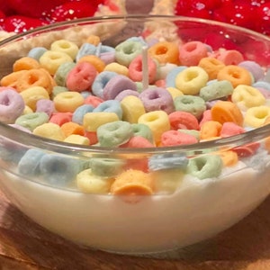 Large-Fruit Loops Cereal Bowl Candle