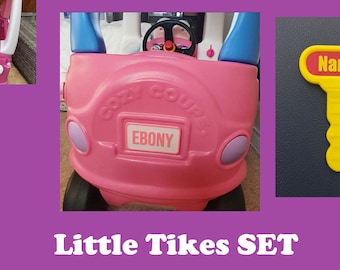 Little Tikes Number Plates and Key Set.  3D Printed personalised - for Cozy Coupe Car