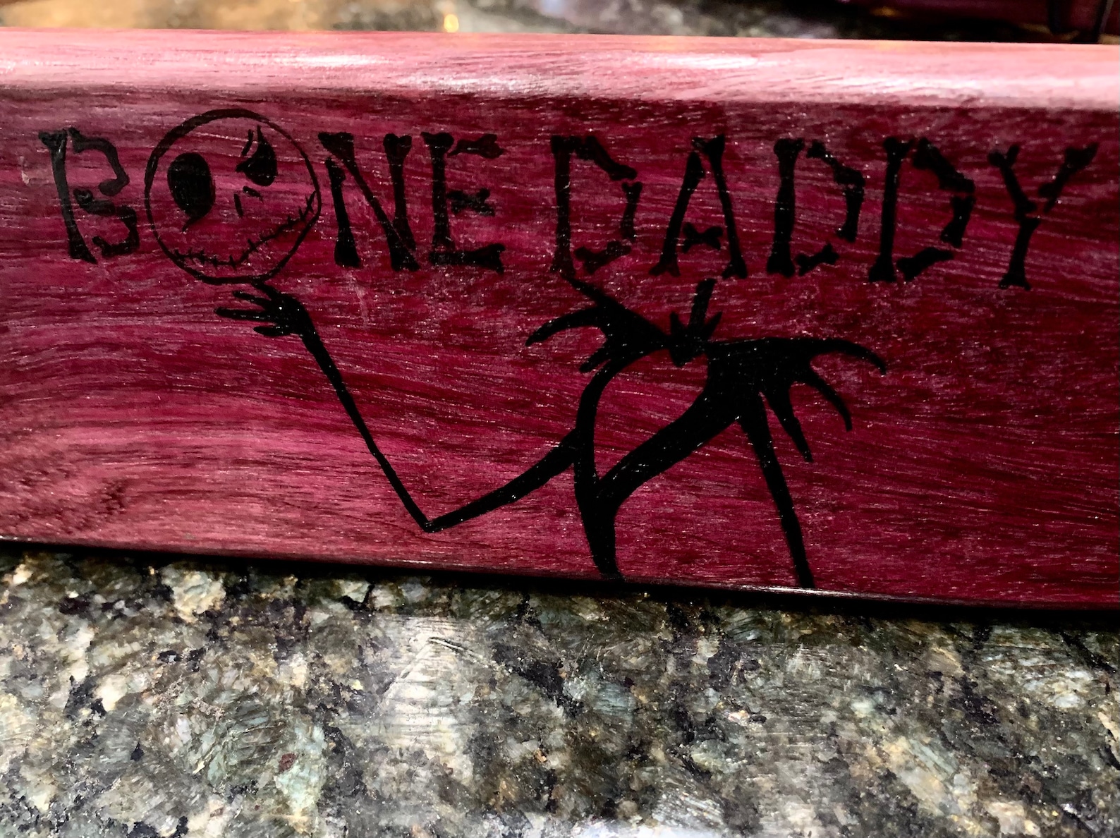 Bone Daddy Nightmare Before Christmas Purple Heart Wood Paddle | Etsy