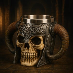Viking Horned Skull Warrior Tankard Mug For your favorite Drink