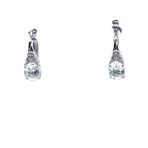 Natural Green Amethyst Lever-Back Earrings in sterling silver by GEMWORLD LTD GWER83182
