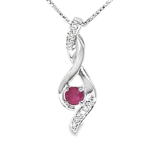 Colgante de plata de ley con rubí natural deslumbrante de Gemworld LTD