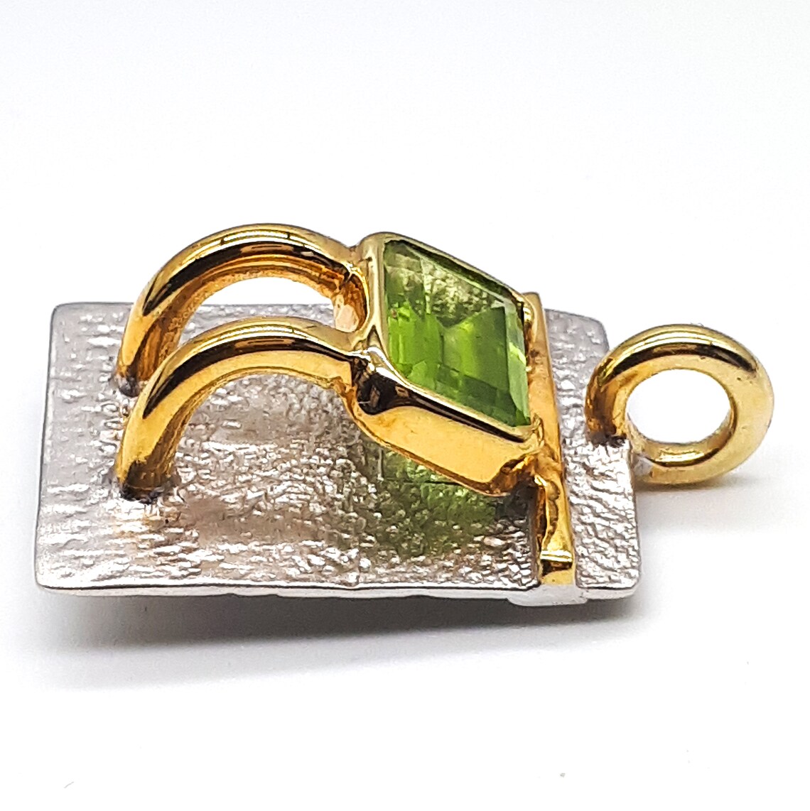 Zwei getönte vergoldet Sterling Silber Peridot Anhänger von | Etsy