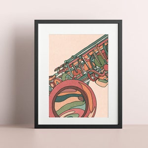 Alto Saxophone Retro Print