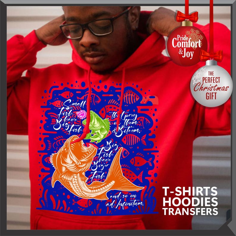 Big Fish Prey T-Shirts & DTF Transfer, Vivid Color Print immagine 2