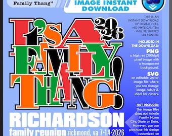 2026 Family Reunion Shirt Template:  SVG and PNG (Digital Download)