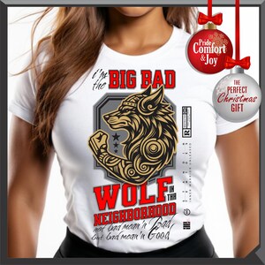 Camiseta gráfica de lobo feroz - Camiseta unisex de algodón imagen 4