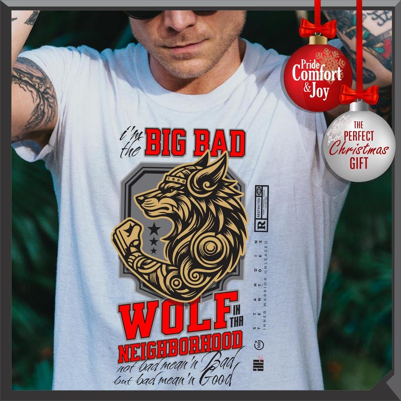 Camiseta gráfica de lobo feroz - Camiseta unisex de algodón imagen 6