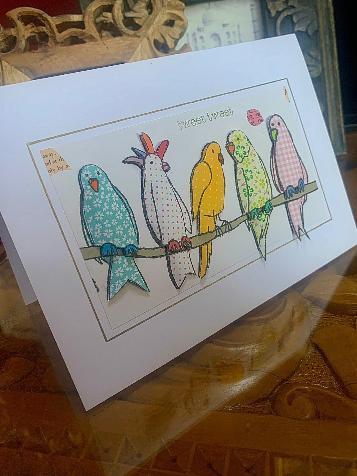 Handmade Blank Bird Card Handmade Greetings Card 3D Card Etsy UK