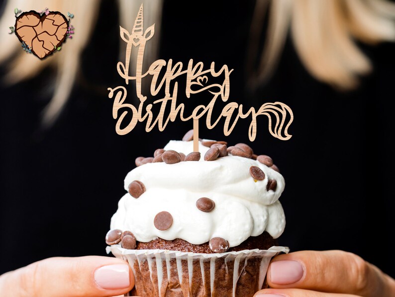 Download Cnc File For Wood Happy Birthday Cake Topper Svg Cnc Vector File Happy Birthday Svg Unicorn Cake Topper Cake Topper Svg Glowforge Blueprints Patterns Craft Supplies Tools Vadel Com