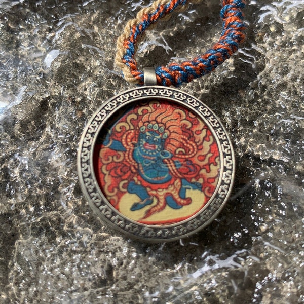 Fudo Myo Pendant-Buddhist Pendant-Bodhisattva Pendant-Dharma Protector Pendant-Energy Guardian Pendant-Fudo Myoo Akshobhya Amulet Necklace