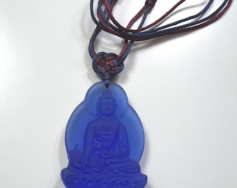 Medicine Buddha Tibetan Buddhism Buddhist Pendant Glass Necklace Gift for Family Improve Health Gift