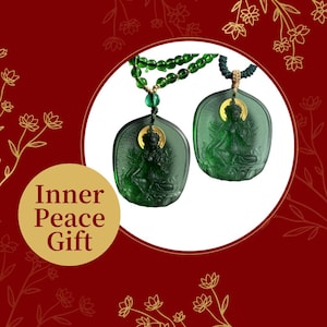 Green Tara Glass Pendant Necklace - Tibetan Buddhist Amulet Gift for Mom image 11