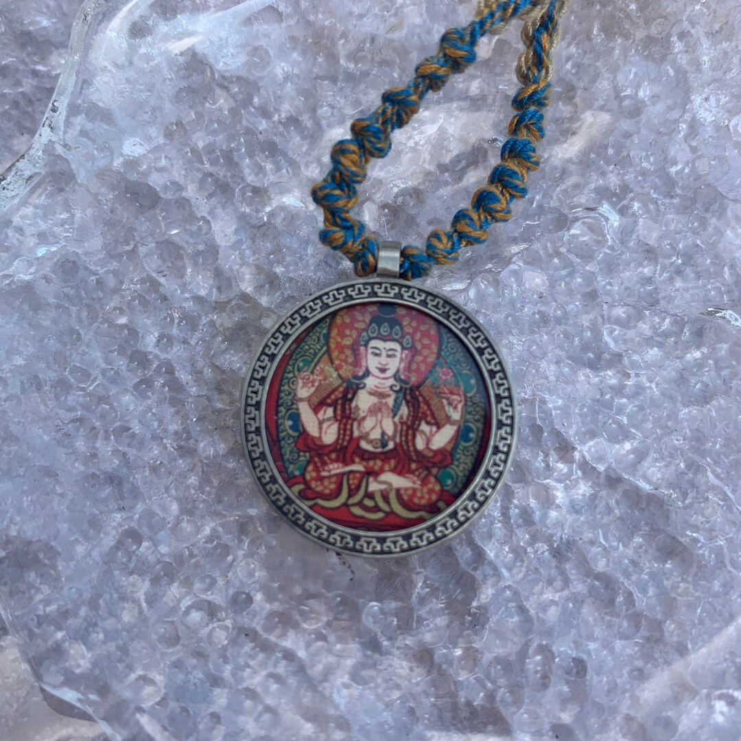Fourarmed Guanyin Necklacekwan YIN Pendantbodhisattva Etsy