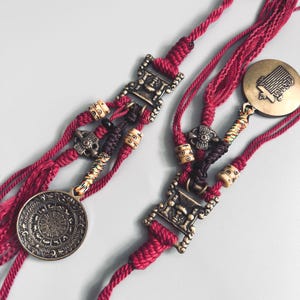 Tibetan Brass Talisman Amulet: Eight Trigrams, Zodiac, Feng Shui