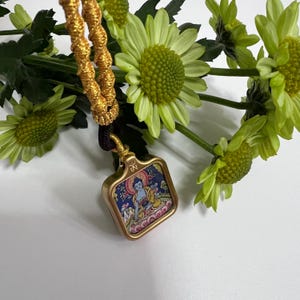 Medicine Buddha Pendant Necklace: Stainless Steel Thangka image 13