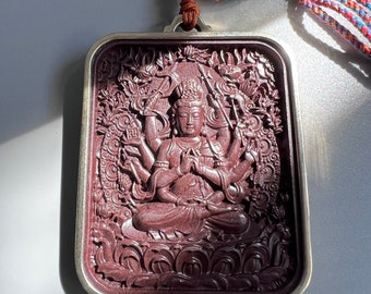 The Four-Armed Guanyin /KUAN YIN/Kwan Yin Buddhist Pendant Amulet Necklace