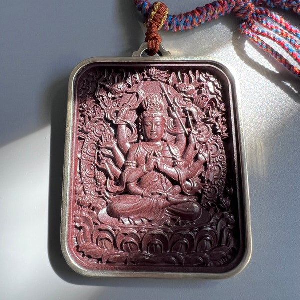 Fudo Myo Pendant-Buddhist Pendant-Bodhisattva Pendant-Dharma Protector Pendant-Energy Guardian Pendant-Fudo Myoo Akshobhya Amulet Necklace